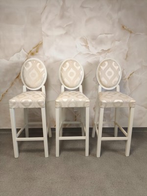 SET 3 SCAUNE FLY2 DE BAR DIN LEMN TAPITAT disponibil un set foto