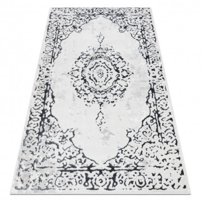 Covor ALLURE 1961 Ornament, cadru - Structural, elegant, glamour alb / gri, 80x150 cm foto