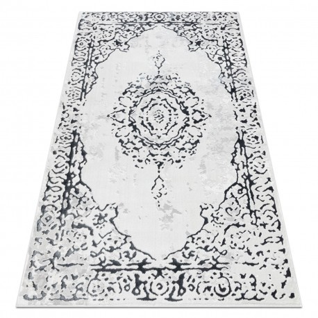 Covor ALLURE 1961 Ornament, cadru - Structural, elegant, glamour alb / gri, 80x150 cm