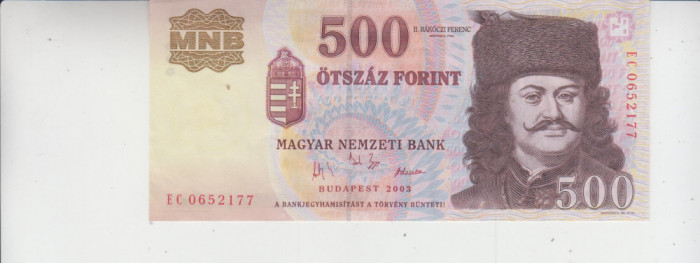 M1 - Bancnota foarte veche - Ungaria - 500 forint - 2003
