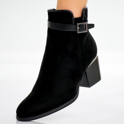 Ghete Dama Imblanite Negre din Piele Ecologica Intoarsa Milinda, 37 foto