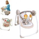 Leagan Balansoar Bebe Muzical Portabil 0-9kg Swing 6 Viteze, 2 Pozitii, Jucarii Interactive