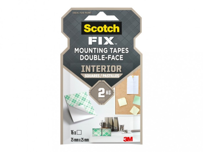 Benzi dublu adezive pretaiate montare interior, 16 buc/pachet, 3M Scotch-Fix(TM)