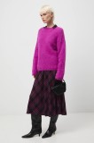 Medicine pulover din l&acirc;nă de alpaca culoarea violet, călduros