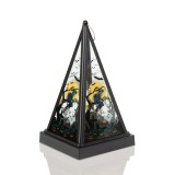 Felinar LED Halloween - vrajitoare - alb cald - negru - 9,5 x 9,5 x 17 cm - 2 x AAA