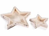 Cumpara ieftin Set 2 tavi decorative Stelute lemn natur 30x28.5x3 cm, 19.5x18.5x3 cm