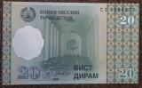 20 dirams 1999, Tadjikistan, UNC