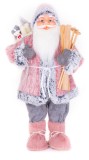 Figurina decorativa Mos Craciun MagicHome, 60 cm, textil si lemn