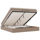 Cumpara ieftin Cadru de pat otoman cu saltea Cappucino piele artificiala