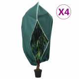 VidaXL Protecție de fleece plante cu fermoar, 4 buc, 70 g/m&sup2;, 1x1,55 m