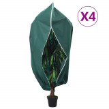 vidaXL Protecție de fleece plante cu fermoar, 4 buc, 70 g/m&sup2;, 1x1,55 m