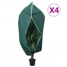 vidaXL Protecție de fleece plante cu fermoar 4 buc 70 g/m² 1,55x1,55 m