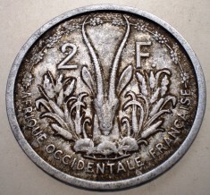 7.489 FRENCH WEST AFRICA DE VEST COLONIE FRANCEZA 2 FRANCS FRANCI 1948
