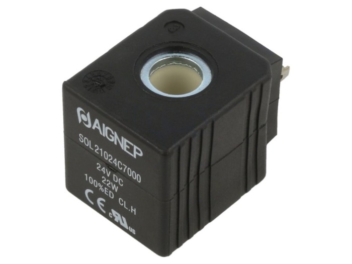 Bobină electrovalvă IP65 24VDC 22W