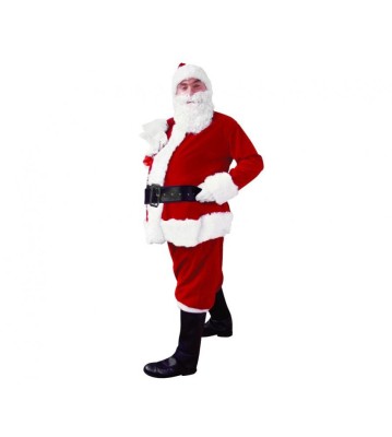 Costum Mos Craciun marime universala cu ghete, manusi, barba, curea, caciula foto