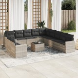 Gossi set canapele de gradina cu perne, 12piese gri deschis poliratan