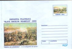 Intreg pos plic nec 2002 - Expozitia filatelica-Slava Eroilor Neamului foto