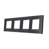 Cumpara ieftin Rama cvadrupla din aluminiu neagra pentru prize si intrerupatoare Luxion