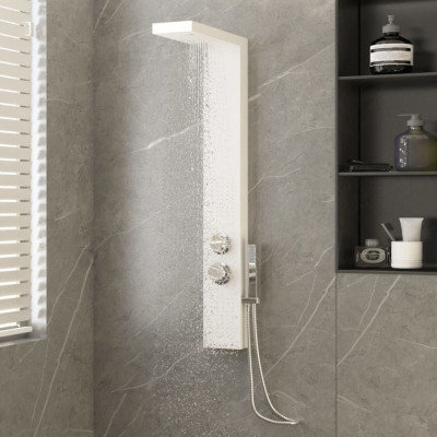 vidaXL Sistem panou de duș din aluminiu, alb foto