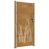 Cumpara ieftin Poarta pentru gradina, 105x180 cm, otel corten, model iarba