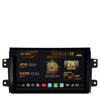 Navigatie Suzuki SX4 Fiat Sedici, Android 13, V-Octacore 4GB RAM + 64GB ROM, 9.5 Inch - AD-BGV9004+AD-BGRKIT307 foto