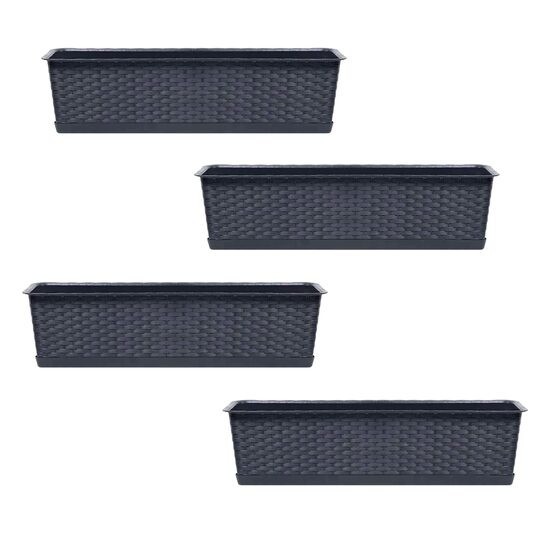Set 4 jardiniere decorative, antracit, 68.5x17.3x15 cm, Ratolla Case P