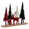 Decor Crăciun, Lemn, Cerbi și Brazi, 30x24cm, Multicolor, Oem