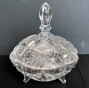 Bol cu 3 picioare si capac din cristal original de Bohemia, tehnica impecabila