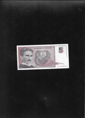Iugoslavia 5 novih dinara 1994 seria8509154 foto