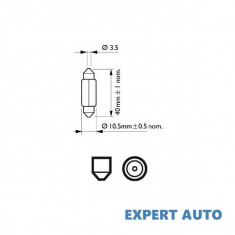 Bec festoon t10.5x43 5w sv8.5 12v set 10 buc philips UNIVERSAL Universal #6