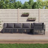 Cumpara ieftin Set mobilier de grădină, 5 piese, cu perne, antracit, oțel