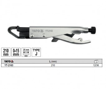 CLESTE AUTOBLOCANT TINICHIGERIE TIP &quot;J&quot; 0-15 MM, YT-2163