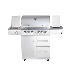 Gratar pe gaz din inox ALL&#039;GRILL Top-Line Chef L 500904-S24, cu 4.2 arzatoare si sertare de depozitare