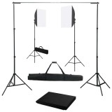 Cumpara ieftin Kit studio foto cu lumini softbox si fundal
