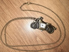 Lan? pandantiv motocicleta ceas quartz vintage foto