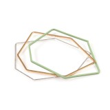 Set 3 bratari hexagonale aurii, argintii si verzi