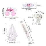 Cumpara ieftin Set 5 piese accesorii pentru mireasa Latrat, poliester, plastic, multicolor