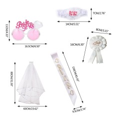 Set 5 piese accesorii pentru mireasa Latrat, poliester, plastic, multicolor