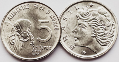 1774 Brazilia 5 centavos 1977 FAO &amp;ndash; Zebu km 587 UNC foto