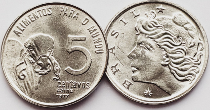 1774 Brazilia 5 centavos 1977 FAO &ndash; Zebu km 587 UNC