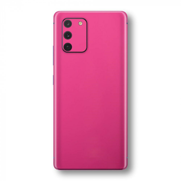 Set Doua Folii Skin Acoperire 360 Compatibile cu Samsung Galaxy S10 Lite - Wrap Skin Hot Glossy Pink