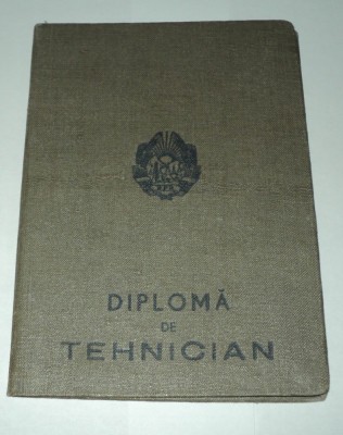 Diploma de tehnician, 1953, Scoala medie tehnica de comert Valenii de Munte foto