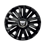 Cumpara ieftin Set 4 capace roti Negre Cu Inel Cromat Royal R16 pentru gama auto Dacia, Autohelix MSA
