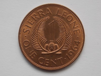 ONE CENT 1964 SIERRA LEONE foto