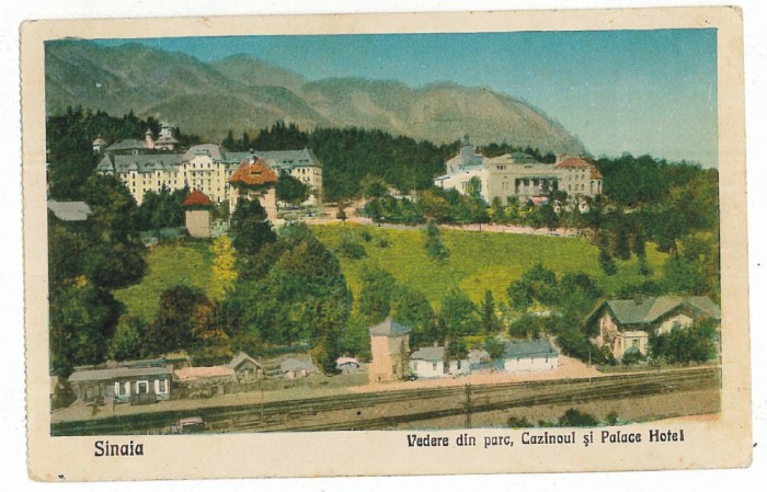 2045 - SINAIA, Railway Station, Romania - old postcard - used
