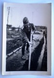 P.097 FOTOGRAFIE RAZBOI WWII OFITER TRUPE RAD REICHSARBEITSDIENST 9,5/6,5cm