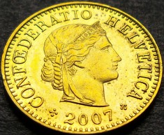 Moneda 5 RAPPEN - ELVETIA, anul 2007 * cod 1196 =A.UNC