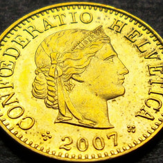 Moneda 5 RAPPEN - ELVETIA, anul 2007 * cod 1196 =A.UNC