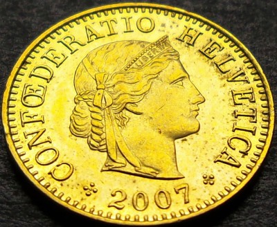Moneda 5 RAPPEN - ELVETIA, anul 2007 * cod 1196 =A.UNC foto