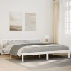 VidaXL Cadru pat foarte lung fără saltea alb 180x220 cm lemn masiv pin